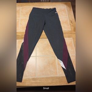 PINK Victoria's Secret Charcoal and Maroon Leggings